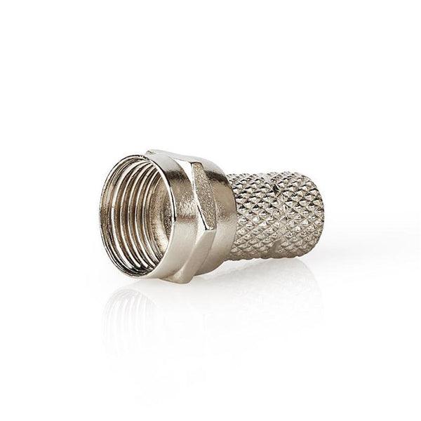 F-Stecker | Gerade | Stecker | Vernickelt | 75 Ohm | Twist-on | Kabeleingangsdurchmesser: 5.0 mm | Zinklegierung | Silber | 25 Stück | Plastikbeutel - handy.ch