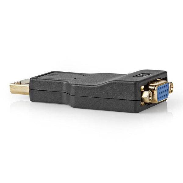 Displayport-Adapter | DisplayPort Stecker | VGA Buchse | 1080p | Vergoldet | Gerade | Rund | ABS | Anthrazit | Box - handy.ch