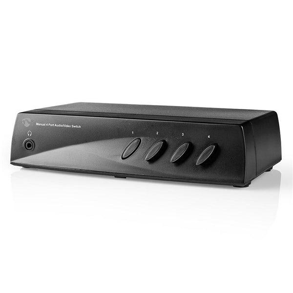 S-Video Switches | 4-Port port(s) | Anschlüsse  Eingang: 4x Composite Video + S-Video | Anschlüsse  Ausgang: 1x 3.5 mm / 1x Composite Video | 1024x576 | ABS | Schwarz - handy.ch