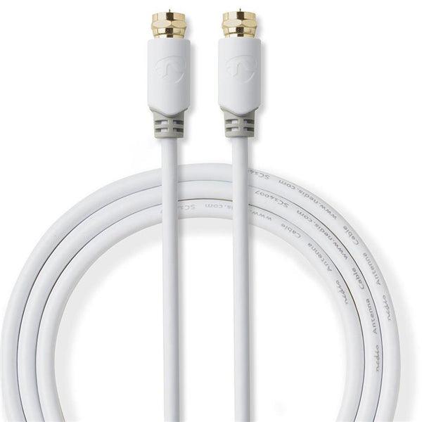 Satelliten- und Antennenkabel | F Stecker | F Stecker | Vergoldet | 75 Ohm | Einzeln geschirmt | 10.0 m | Rund | PVC | Weiss | Verpackung mit Sichtfenster - handy.ch