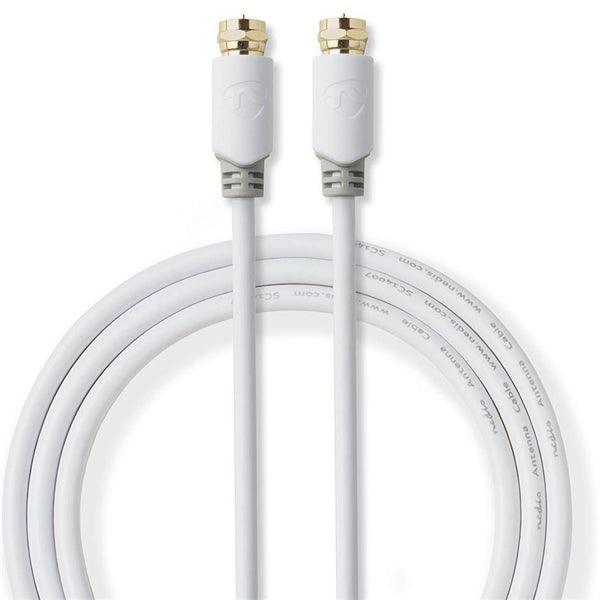 Satelliten- und Antennenkabel | F Stecker | F Stecker | Vergoldet | 75 Ohm | Einzeln geschirmt | 3.00 m | Rund | PVC | Weiss | Verpackung mit Sichtfenster - handy.ch