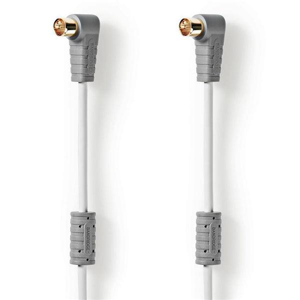 Satellitenkabel | F-Schnellstecker abgewinkelt - F-Schnellstecker abgewinkelt | 1.00 m | Weiss - handy.ch