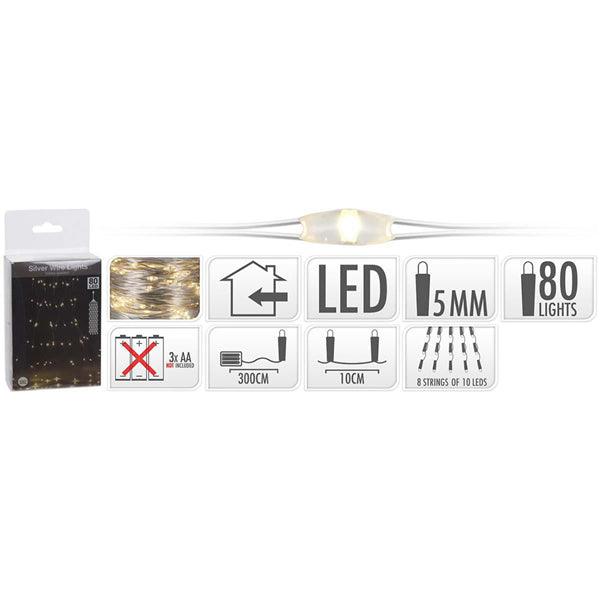 SILBERDRAHT BELEUCHTUNG 80 LED - handy.ch