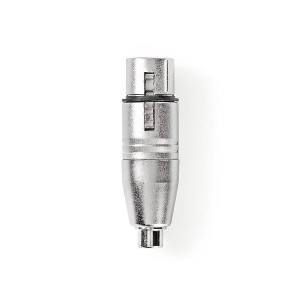 XLR Adapter | XLR 3-Pin Buchse | Cinch Buchse | Vernickelt | Gerade | Metall | Silber | 10 Stück | Plastikbeutel - handy.ch