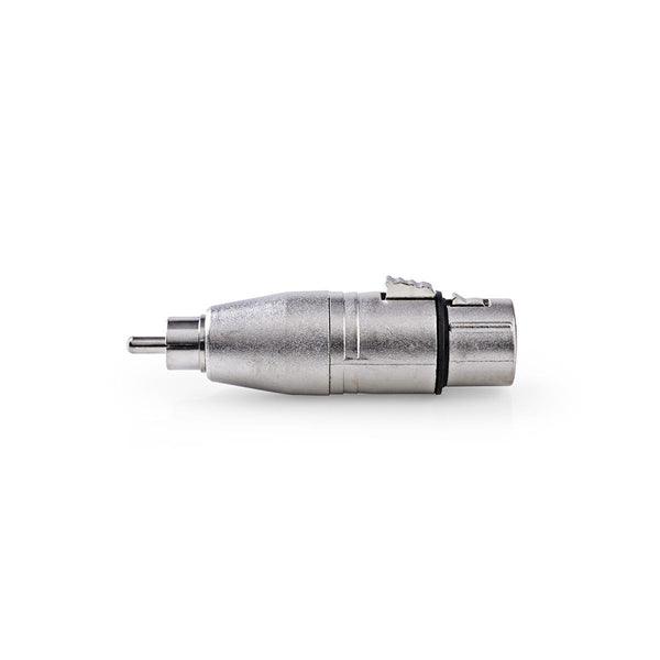XLR Adapter | XLR 3-Pin Buchse | RCA | Vernickelt | Gerade | Metall | Silber | 10 Stück | Plastikbeutel - handy.ch