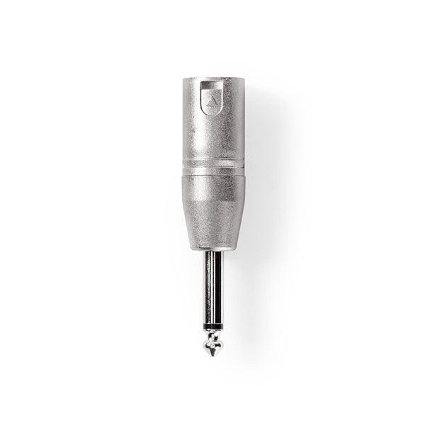 XLR Adapter | XLR 3-Pin Stecker | 6.35 mm Stecker | Vernickelt | Gerade | Metall | Silber | 10 Stück | Plastikbeutel - handy.ch