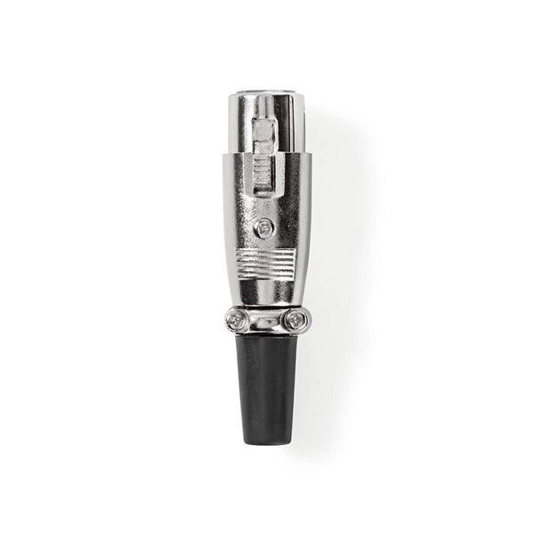XLR-Anschluss | gerade | Buchse | Vernickelt | Schutzhülle | Kabeleingangsdurchmesser: 7.0 mm | Metall | Silber | 10 Stück | Plastikbeutel - handy.ch