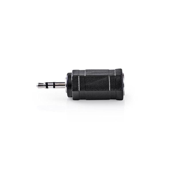 Stereo-Audio-Adapter | 2.5 mm Stecker | 3.5 mm Buchse | Vernickelt | Gerade | ABS | Schwarz | 10 Stück | Plastikbeutel - handy.ch