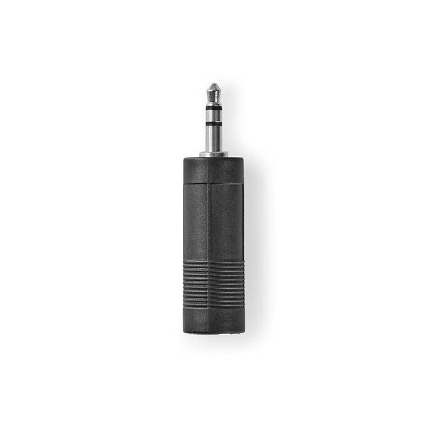 Stereo-Audio-Adapter | 3.5 mm Stecker | 6.35 mm Buchse | Vernickelt | Gerade | ABS | Schwarz | 10 Stück | Plastikbeutel - handy.ch