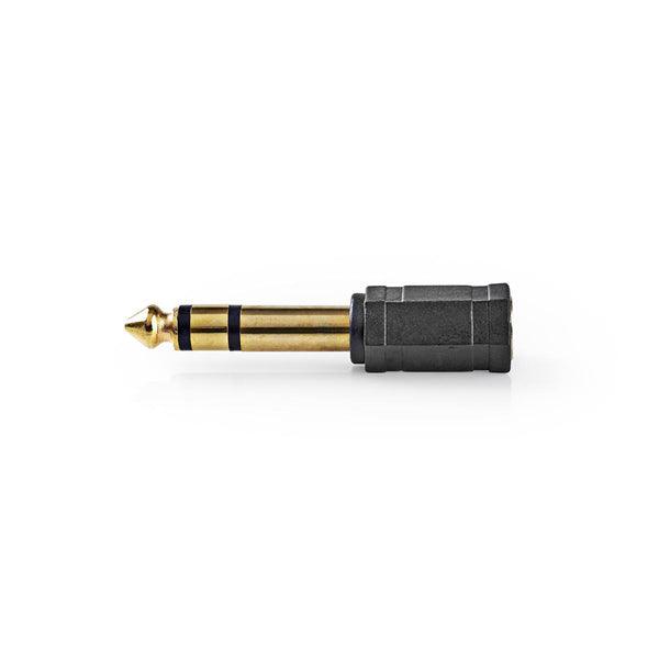 Stereo-Audio-Adapter | 6.35 mm Stecker | 3.5 mm Buchse | Vergoldet | Gerade | ABS | Schwarz | 10 Stück | Plastikbeutel - handy.ch