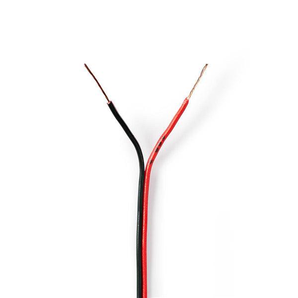 Lautsprecherkabel | 2x 0.35 mm² | CCA | 100.0 m | Rund | PVC | Red / Schwarz | Eingewickelt - handy.ch