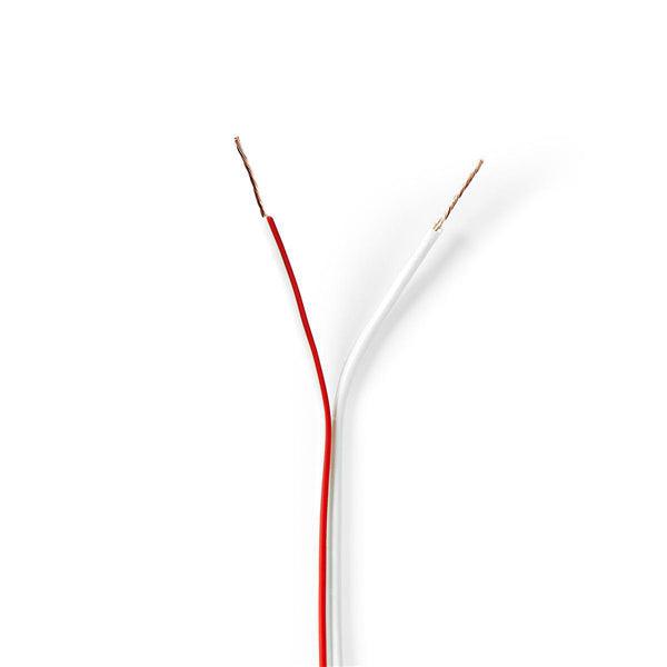 Lautsprecherkabel | 2x 0.35 mm² | CCA | 100.0 m | Rund | PVC | Weiss | Eingewickelt - handy.ch