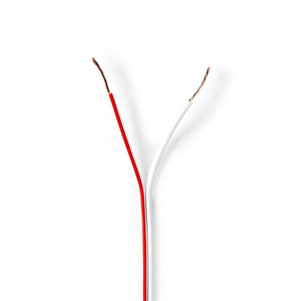 Lautsprecherkabel | 2x 0.50 mm² | CCA | 100.0 m | Rund | PVC | Weiss | Eingewickelt - handy.ch