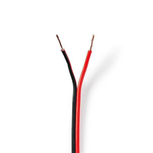 Lautsprecherkabel | 2x 0.75 mm² | CCA | 25.0 m | Rund | PVC | Red / Schwarz | Eingewickelt - handy.ch