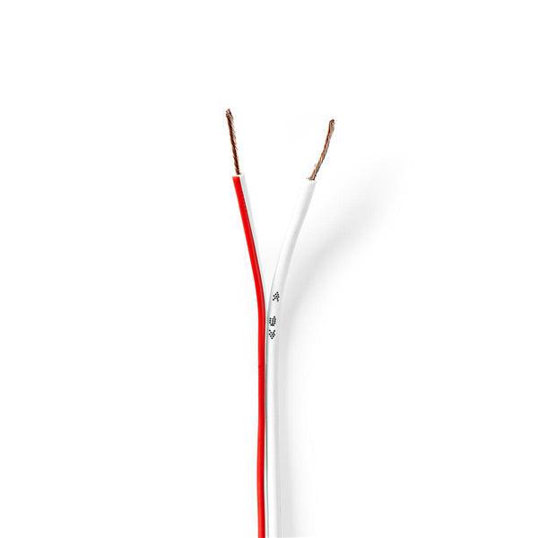 Lautsprecherkabel | 2x 0.75 mm² | CCA | 100.0 m | Rund | PVC | Weiss | Eingewickelt - handy.ch