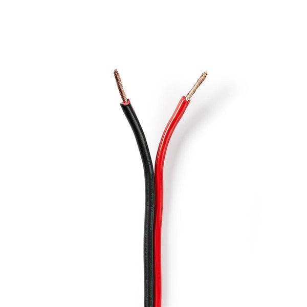 Lautsprecherkabel | 2x 1.50 mm² | CCA | 100.0 m | Rund | PVC | Red / Schwarz | Eingewickelt - handy.ch
