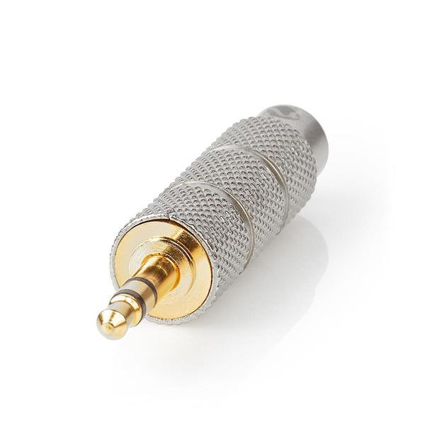 Stereo-Audio-Adapter | 3.5 mm Stecker | 6.35 mm Buchse | Vergoldet | Gerade | Metall | Gold / Metall | 1 Stück | Verpackung mit Sichtfenster - handy.ch
