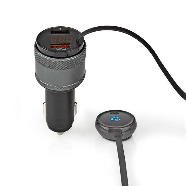 Kfz Audio FM Transmitter | Fest | freisprechend | 0.8 " | LED Bildschirm | Bluetooth® | QC 3.0 / 5.0 V DC / 1.0 A | Schnellladung | Google Assistant / Siri | Schwarz - handy.ch
