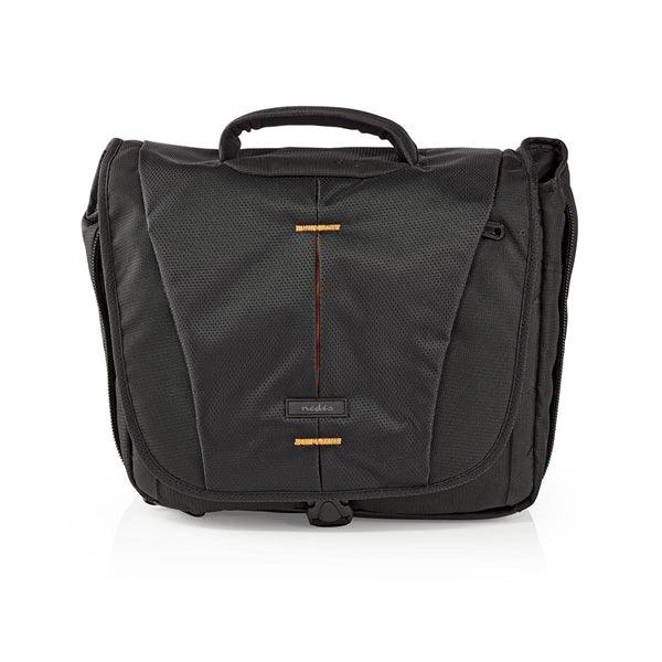 Kamera Tasche | Schultertasche | Wasserabweisend | 140 mm | 330 mm | 250 mm | Gesamtzahl der Fächer: 7 | Schwarz/Orange - handy.ch