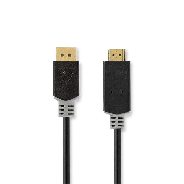 Displayport-Kabel | DisplayPort Stecker | HDMI Stecker | 4K@30Hz | Vergoldet | 3.00 m | Rund | PVC | Anthrazit | Box - handy.ch