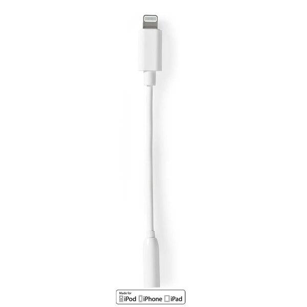 Lightning-Adapter | Apple Lightning 8-Pin | 3.5 mm Buchse | Vernickelt | 0.10 m | Rund | PVC - handy.ch