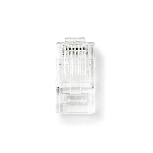RJ45-Stecker | Stecker | Solid UTP CAT5 | Gerade | Vergoldet | 10 Stück | PVC | Transparent | Box - handy.ch