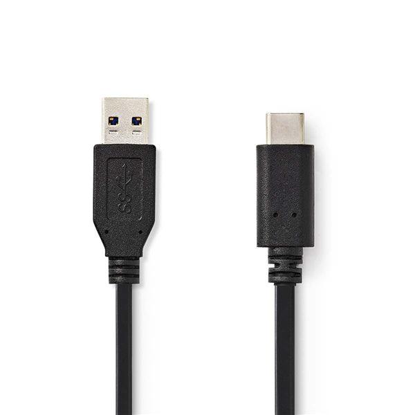 USB-Kabel | USB 3.2 Gen 2 | USB-A Stecker | USB-C Stecker | 60 W | 10 Gbps | Vernickelt | 1.00 m | Rund | PVC | Schwarz | Plastikbeutel - handy.ch