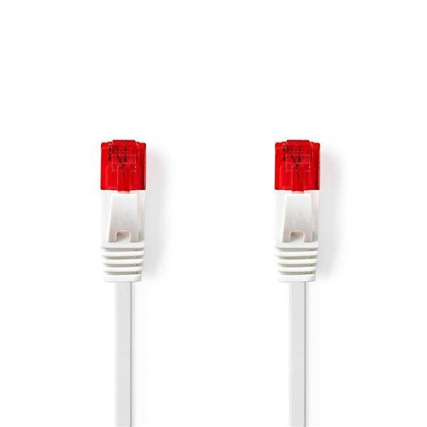 Cat 6 Kabel | RJ45 Stecker | RJ45 Stecker | U/UTP | 5.00 m | Snagless | Flach | PVC | Weiss | Plastikbeutel - handy.ch