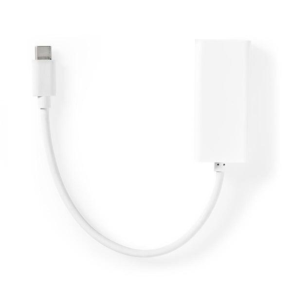 USB-Adapter | USB 3.2 Gen 1 | USB-Typ-C  Stecker | RJ45 Buchse | 1000 Mbps | 0.20 m | rund | Vernickelt | PVC | Weiss | Aufhänger - handy.ch