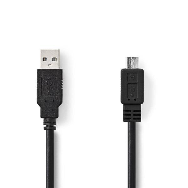 USB-Kabel | USB 2.0 | USB-A Stecker | USB Micro-B Stecker | 12 W | 480 Mbps | Vernickelt | 2.00 m | Rund | PVC | Schwarz | Box - handy.ch