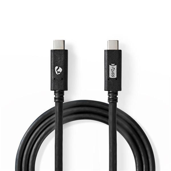 USB-Kabel | USB 3.2 Gen 2 | USB-C Stecker | USB-C Stecker | 100 W | 4K@60Hz | 10 Gbps | Vernickelt | 1.00 m | Rund | PVC | Schwarz | Box - handy.ch