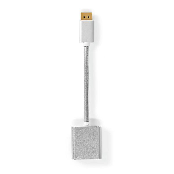Displayport-Kabel | DisplayPort Stecker | DVI-D 24+1-Pin Buchse | 1080p | Vergoldet | 0.20 m | Rund | Geflochten | Silber | Verpackung mit Sichtfenster - handy.ch