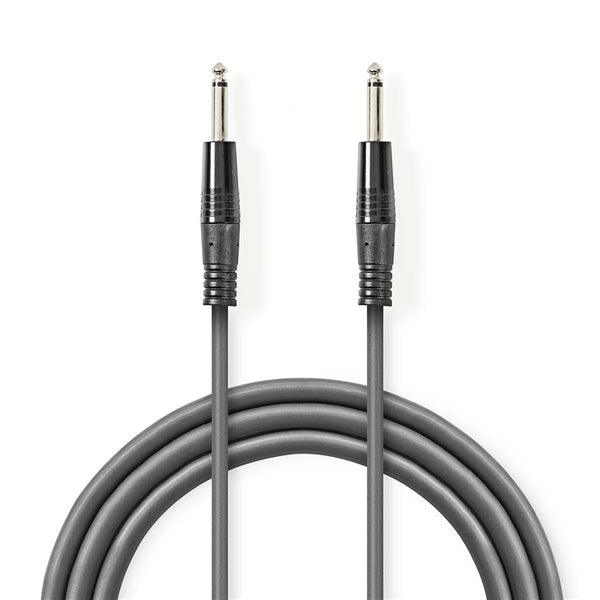 Mono-Audiokabel | 6.35 mm Stecker | 6.35 mm Stecker | Vernickelt | 10.0 m | rund | PVC - handy.ch