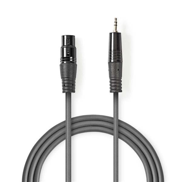Balanced Audio-Kabel | XLR 3-Pin Stecker | 3.5 mm Stecker | Vernickelt | 1.50 m | Rund | PVC | Dunkelgrau | Kartonhülle - handy.ch