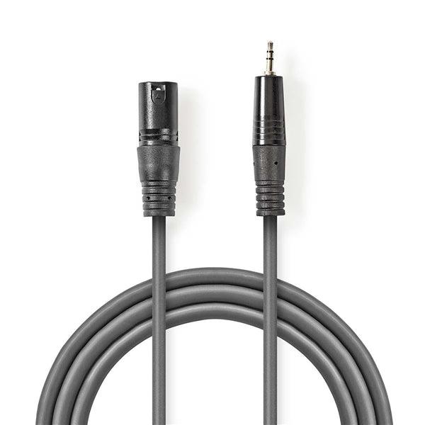 Balanced Audio-Kabel | XLR 3-Pin Stecker | 3.5 mm Stecker | Vernickelt | 3.00 m | Rund | PVC | Dunkelgrau | Kartonhülle - handy.ch