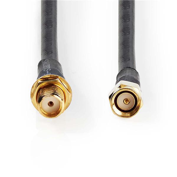 Antennenkabel | SMA-Stecker | SMA-Buchse | Vergoldet | 50 Ohm | Doppelt geschirmt | 5.00 m | Rund | PVC | Schwarz | Plastikbeutel - handy.ch