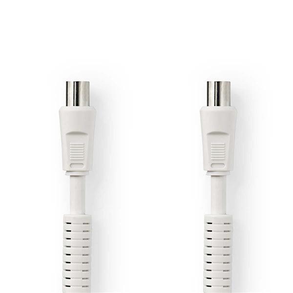 Koaxial Kabel | IEC (Coax) Stecker | IEC (Coax) Buchse | Vernickelt | 75 Ohm | 4-fach geschirmt | 20.0 m | rund | PVC | Weiss | Plastikbeutel - handy.ch