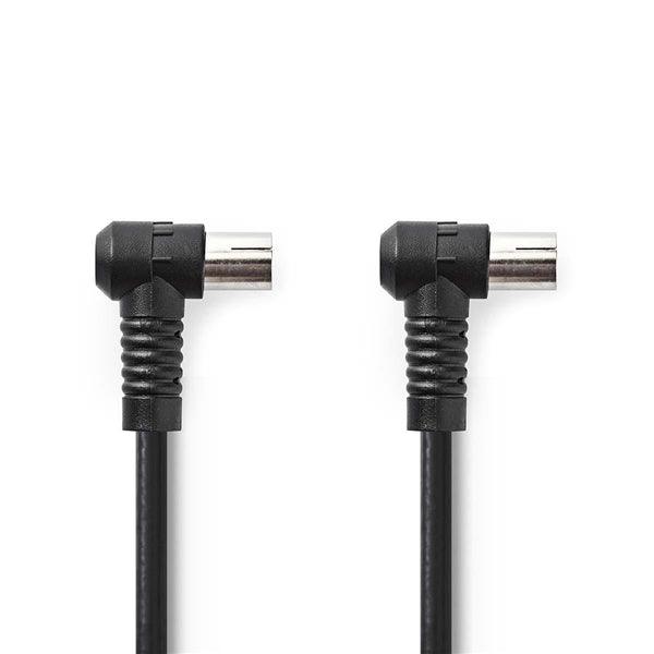 Koaxial Kabel | IEC (Coax) Stecker | IEC (Coax) Buchse | Vernickelt | 120 dB | 75 Ohm | 4-fach geschirmt | 5.00 m | Rund | PVC | Schwarz | Plastikbeutel - handy.ch