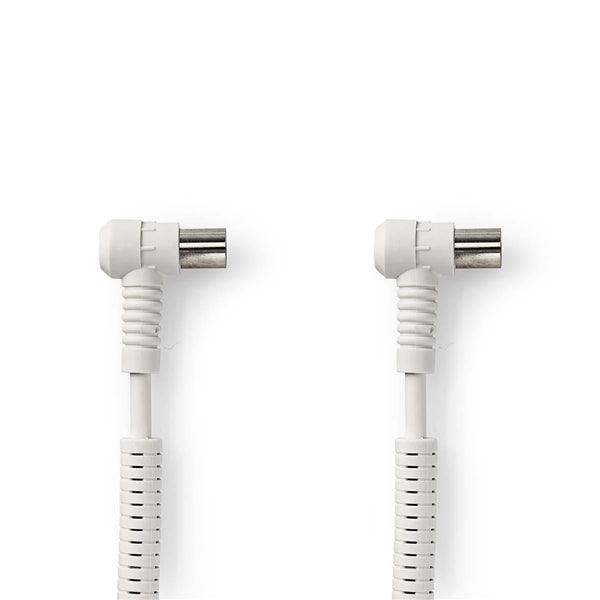 Koaxial Kabel | IEC (Coax) Stecker | IEC (Coax) Buchse | Vernickelt | 120 dB | 75 Ohm | 4-fach geschirmt | 10.0 m | Rund | PVC | Weiss | Umschlag - handy.ch