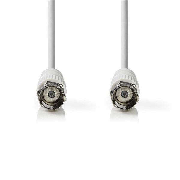 Satelliten- und Antennenkabel | F Stecker | F Stecker | Vernickelt | 75 Ohm | Doppelt geschirmt | 10.0 m | Rund | PVC | Weiss | Plastikbeutel - handy.ch