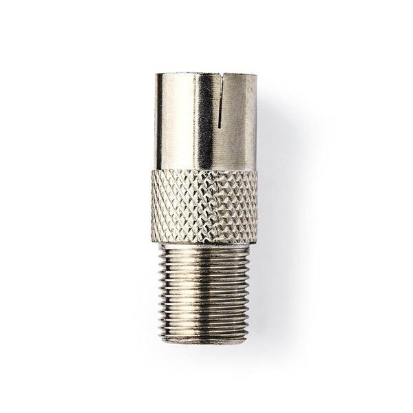 Satelliten- und Antennenadapter | F Buchse | IEC (Coax) Buchse | Vernickelt | 75 Ohm | Gerade | Metall | Silber | 10 Stück | Plastikbeutel - handy.ch