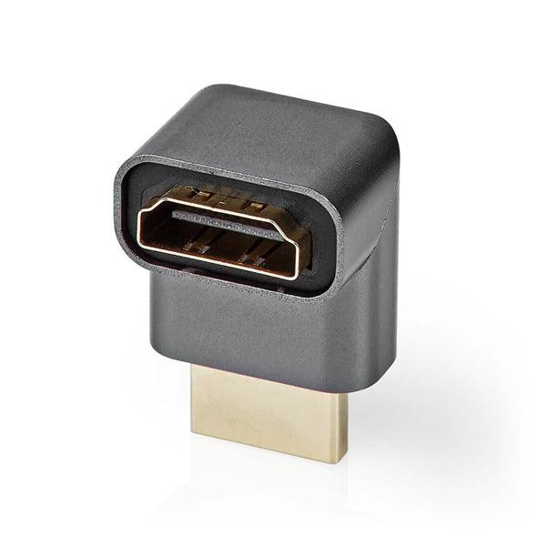 HDMI -Adapter | HDMI Stecker | HDMI Ausgang / HDMI Buchse | Vergoldet | 270° abgewinkelt | Aluminium | Gun Metal Grau | 1 Stück | Verpackung mit Sichtfenster - handy.ch