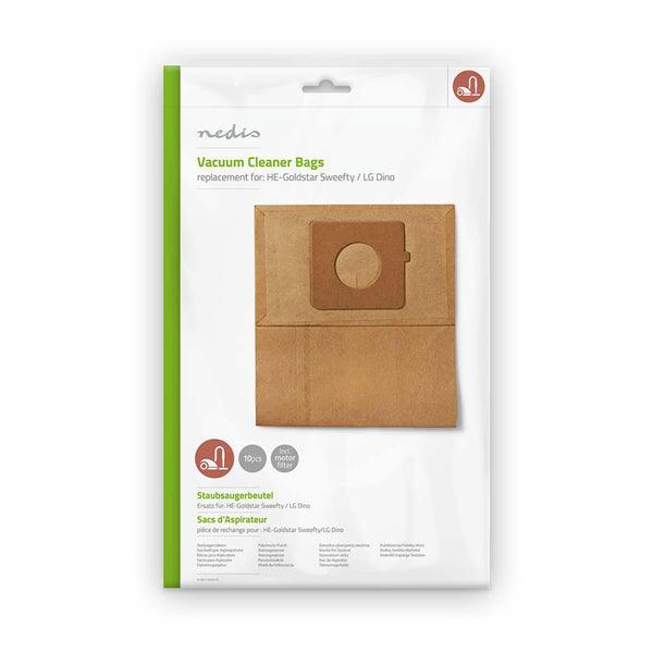 Staubsaugerbeutel | 10 Stück | Papier | Meist verkauft für: HE-Goldstar Sweefty / LG Dino | Braun - handy.ch