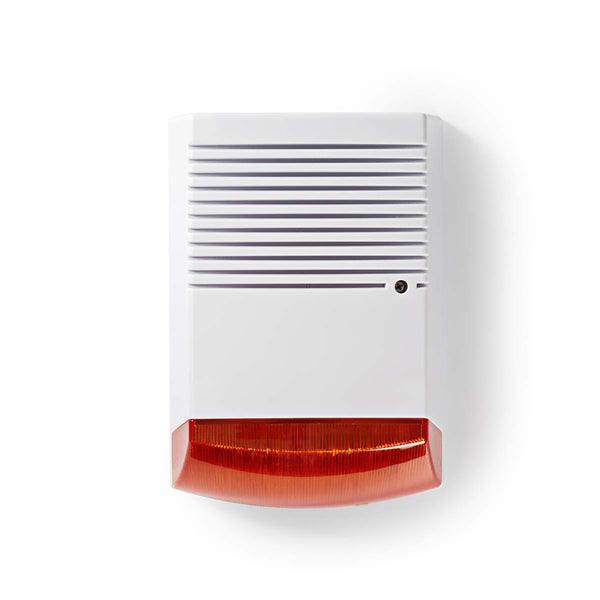 Dummy Sicherheits Sirene | IP44 | Batteriebetrieben | Aussenbereich | Orange / Weiss - handy.ch