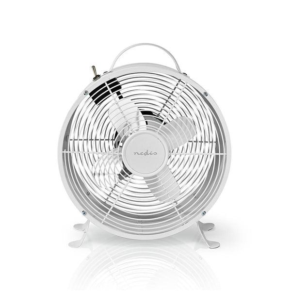Tischventilator | Netzstromversorgung | Durchmesser: 250 mm | 20 W | 2-Geschwindigkeitsstufen | Weiss - handy.ch
