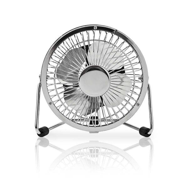 Tischventilator | Stromversorgung über USB | Durchmesser: 100 mm | 3 W | 1-Geschwindigkeitsstufen | Chrom - handy.ch