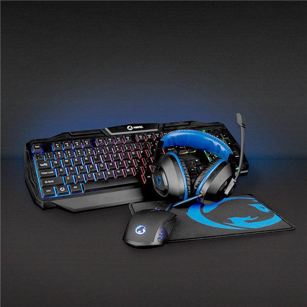Gaming Combo Kit | 4-in-1 | Tastatur Headset Maus und Mauspad | Blau / Schwarz | QWERTY | ND-Layout - handy.ch