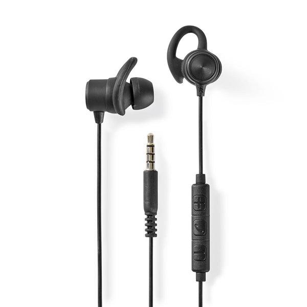 Kopfhörer mit Kabel | 3.5 mm | Kabellänge: 1.20 m | Eingebautes Mikro | Lautstärke-Regler | Ear Flügel | Schwarz - handy.ch