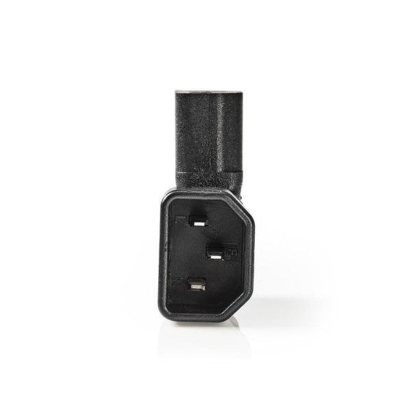Extension Plug | IEC-320-C13 | IEC-320-C14 | Links abgewinkelt | Vernickelt | PVC | Schwarz | Umschlag | 1 Stück - handy.ch