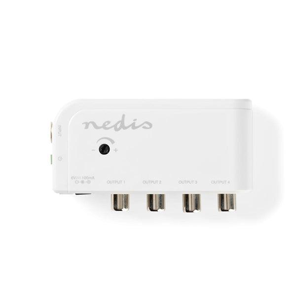 CATV-Verstärker | Verstärkung dBi (bei Antennenkabel): 10 dB | 50 - 790 MHz | Anzahl der Ausgänge: 4 | Verstärkungsregelung | Weiss - handy.ch